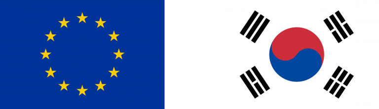 EU and Korea flag